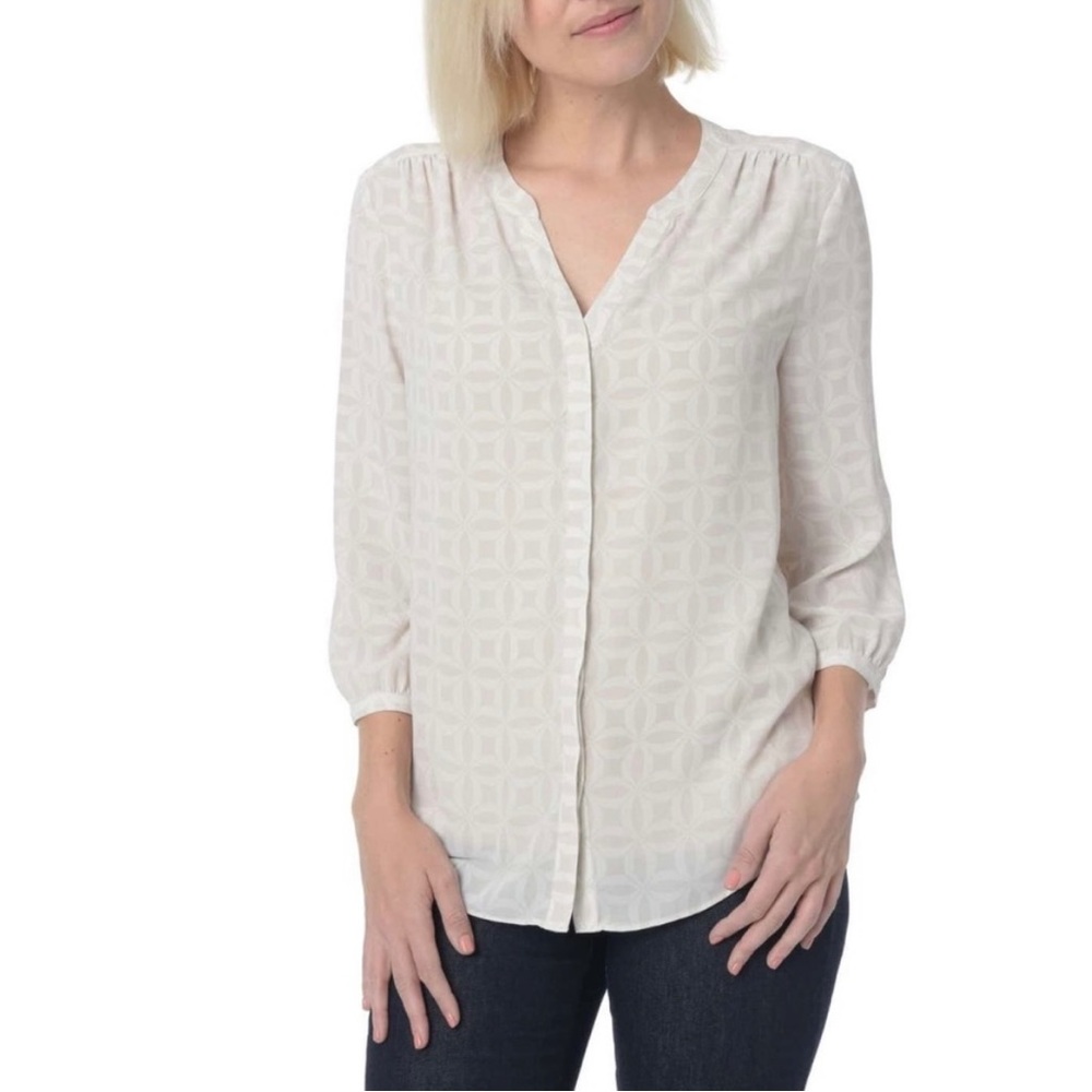NYDJ 3/4 Sleeve Pintuck Blouse, Medium, NWOT
